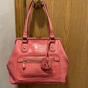Liz Claiborne Pink Embossed Shoulder Bag
